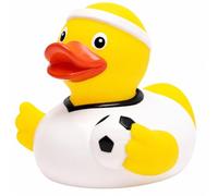 Duckshop Footballer with White Jersey Bath Duck I Squeaky Duck I L: 7.50 cm