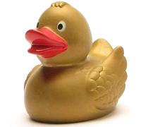 Duckshop I Bath Duck Gold I Squeaky Duck I L: 8 cm I Includes Squeaky Duck Keyring in Set I Gift for People Who Already Have Everything I Present Collectors