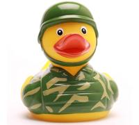 Duckshop I Bath Duck Soldier I Squeaky Duck I Squeaky Duck L: 8.5 cm I Gift for Military Service I Gift for Veterans I For Collectors