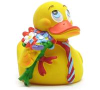 Duckshop I Flower Squeaky Duck, Bath Duck, Length: 7 cm