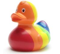 Duckshop I Happy Pride Bath Duck I Squeaky Duck I L: 9 cm I Includes Squeaky Duck Keyring in Set I Gift LQBT I Present Collector