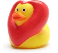 Duckshop I Heart Bath Duck I Squeaky Duck I L: 9 cm I Includes Squeaky Duckle Keyring in Set I Gift Valentine's Day