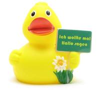 Duckshop I "Ich wollte mal hello sagen" Rubber Duck I Squeaky Duck L 7.5 cm