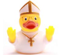 Duckshop I Pope Bath Duck I Squeaky Duck I Squeaky Duck L: 8.5 cm I Gift for Believers I Gift for Collectors I