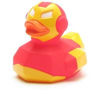 Duckshop I Red Star Rubber Duck with Squeaky Duck, L: 8.5 cm