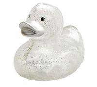 Duckshop I Rubber duck glittery transparent silver I Rubber ducky I L: 9 cm