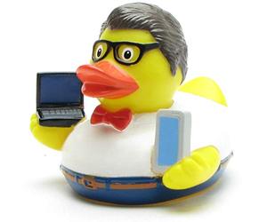 Duckshop I Rubber duck Nerd I Rubber ducky I L: 8 cm