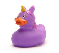 Duckshop Purple Unicorn Squeaky Bath Duck I L: 7.5 cm I Includes Bath Duck Keyring in Set