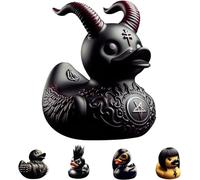 Ducksville Duck Resin Figurines & Ornament - Gothic Duck Statue Decoration - Black Collectible Figures For Bedroom/Living Room