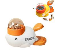 Ducky Cat Treat Dispenser, Interaktives Hundespielzeug, Hunde-/Katzen-Leckerli-Spender, Entenförmiger Puzzle-Futterball,Hundespielzeug in Entenform für Futterspender für Haustiere (White)