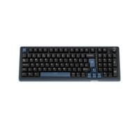 Ducky OK-M Tri-Mode Mechanical Keyboard, Gasket-Mount, Hot-Swappable, 5-Layer Dampening, VIA Support, Side RGB, USB-C, UK Layout, Black-Blue, Wine Red Switch