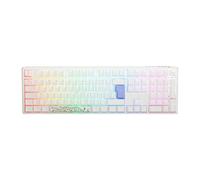 Ducky One3 Pure White Full Size RGB Brown Cherry MX Switch Keyboard - UK Layout