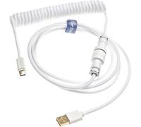 Ducky Premicord Pure White Spiralkabel, USB Typ C Auf Type A - 1.8 m