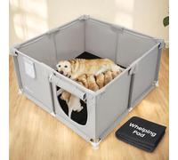 Duckygoo Whelping Box for Dogs - 50"L*50"W*25"H Dog Whelping Play Pen for Puppies,Pet Whelping Box Overall 600D Oxford Fabric with Absorbent Whelping Pad,Dog Birthing Box for Large Medium Small Dogs