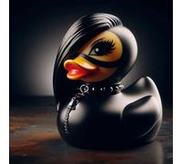 Duckyville Duck Figurine, Duck Statue Gothic Sculpture Punk Animal Figurine, Satan Duck Punk Duck Death Rock Duck Goth Girl Duck Resin Ornament Collection