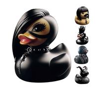Duckyville Duck Figurine, Duck Statue Gothic Sculpture Punk Animal Figurine, Satan Duck Punk Duck Death Rock Duck Goth Girl Duck Resin Ornament Collection
