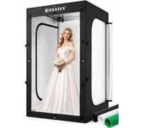 DUCLUS 200x120x100 cm Light Box for Portrait Clothing Product Photography | 79×47×39in Photo Box Booth 120W CRI 96+ Dimmable 8 LED Light Panels, 3 Backdrops for Large Product Shot / Fashion /Furniture