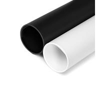 DUCLUS 2pcs Photography Backdrop 93.5x48.5 cm, Matte White & Black PP Waterproof Tabletop Photo Backgrounds for Product Photography Food Jewellery Cosmetics
