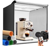 DUCLUS 60cm Light Box Photography Foldable Portable Photo Studio Box 24" | 50W 98+ CRI 5600K LED Lightbox with Stepless Dimming & 360° Adjustable Light Panels, 6 PP Backdrops for Product Photography
