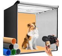 DUCLUS Light Box Photography 80 x 80 cm, Portable Photo Studio Box 32 inch | 80W 97+ CRI 5600K Stepless Dimming & 3 Adjustable LED Light Panels, 6 PP Backdrops for Large Product Photography Lightbox