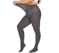 DUCMODA Women’s Oversize Plus Size Tights 80D Soft Microfiber Run Resistant Semi-Opaque Solid Color High Waist Pantyhose-Dark Grey-3XL