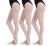 DUCMODA Womens Girls Convertible Transition Ballet Dance Tights | 1-3 Pairs, 60D Semi-Opaque Soft Performance Tights, High waisted & Elastic, 4-Way Stretch, Footed & Footless, Daily, Gym