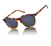 DUCO Classic Round Polarized UV400 Protection Vintage Shades Sunglasses for Women 1230 (Tortoise)