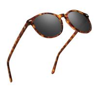 DUCO Classic Round Polarized UV400 Protection Vintage Shades Sunglasses for Women 1230 (Tortoise)