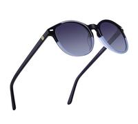 DUCO Classic Round Polarized UV400 Protection Vintage Shades Sunglasses for Women DC1230 (Dark Blue)