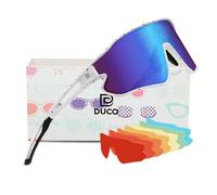 DUCO Kids Sunglasses Polarized UV Protection 400 - Kids Sports Sunglasses Boys with Lightweight TR90 Frame - Youth Baseball and Cycling Sun Glasses White Black Frame Revo Lens for Boys & Girls - DK268
