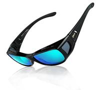 DUCO Men's and Women's Polarised Wrap Around Fit-Over Sunglasses over Prescription Glasses 8953