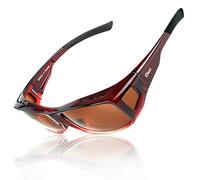 DUCO Men's and Women's Polarised Wrap Around Fit-Over Sunglasses over Prescription Glasses 8953