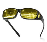 DUCO Polarised Night Driving Over Glasses Wrap Around Be Worn Over Prescription Eyewear Polarized Night Vision 8953Y (Plus Size Black)