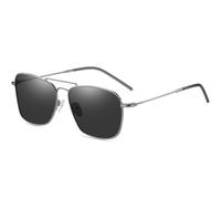 DUCO Reverse Lenses Square Sunglasses for Men Women Retro Polarized Sun Glasses Classic Shades Double Bridge DC3046 (Gunmetal Frame Gray Lens)