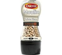 Ducros Classic No.6 Pepper Mill, White, 39 g, Pack of 2