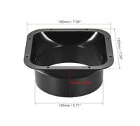 Duct Connector Square Flange ABS Plastic for 100mm and 150mm Dia Hose with Check Valve for Kitchen and Bathroom Extractor Fan(150#)