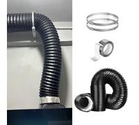 Duct Hosing,Extra Long 3-Layer Black Flexible Duct Hose, 10ft Dryer Vent & AC Air Duct Replacement for Tight Spaces, 350mm (13.75") Diameter, Ideal for Exhaust Applications