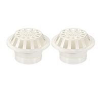 Duct Pipe Connector Flange 110mm ID, 2 Pack PVC Straight Insert Floor Atrium Grate Cover Strainer for Roof Garden, White
