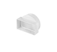Duct Pipe Transformer to Rectangular Duct Channel - 55mm x 110mm / 100mm - Lightweight PVC Material.