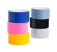 Duct Tape, Premium Colored 50MM x 13.7M x 8.3 Mil, Set of 6 Duct Tape Rolls Included Silver Pink Black White Brown Blue