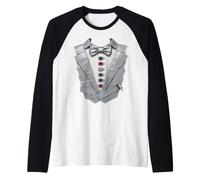 Duct Tape Tuxedo Funny Fake Suit Costume Party Raglan Baseball Tee
