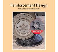 Ductile Iron Manhole Covers Round Stormwater/Sewage/Septic Tank Covers Anti-Slip High Load-Bearing Capacity Suitable for Streets, Landscaping, Green Parks, and Similar Areas(31.5x35.4in/80x90cm)