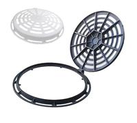 Ductile Iron Round Drainage Grate with Base, Non-Slip & Anti-Blocking Cover for Sidewalks, Parks & Communities - 70cm/28in Heavy-Duty Design