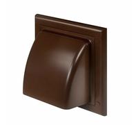 Brown Ducting Cowled Gravity Flap 150mm / 6" Outlet Cowl Air Vent Grille with Non Return Valve / Backdraft Shutter KO150-30BR