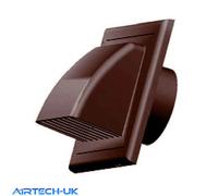 MKK-Shop Ventilation Grille – Exhaust/Supply Air Extractor with Backflow Flap, 100 mm ABS Brown