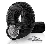 Ducting Flexible Air Ducting Pipe, Aluminium PVC Vent Hose with 2 Clamps, Heavy Duty for Extractor Fan, Cooker Hood, Tumble Dryer, Hydroponics, (100mm*3m)