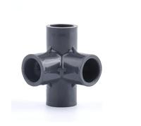 Ducting Pipe Connector 1~5Pcs 16mm Dark Grey PVC Pipe Fittings Connectors Aquarium Fish Tank Direct Tee Elbow Union Joint Garden DIY Accessory Adaptor(4-Way,1Pc 16mm Dark Grey)