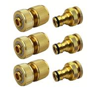 Ducting Pipe Connector 6/12pcs Aluminum Hose Connector Set - 1/2'' & 3/4'' Tap Fitting + 1/2''(13-16mm) Quick Connect for Garden Pipes Adaptor(6 PCS)