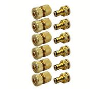 Ducting Pipe Connector 6/12pcs Aluminum Hose Connector Set - 1/2'' & 3/4'' Tap Fitting + 1/2''(13-16mm) Quick Connect for Garden Pipes Adaptor(12 PCS)