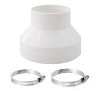 Ducting Reducer 150mm to 100mm, 6 to 4 inch Duct Pipe Reduction Coupler, Round Ducting Reducer mit Stainless Hose Clips(91-114mm,141-165mm) for Extractor Fans, Cooker Hood Tumble Dryer Ventilation